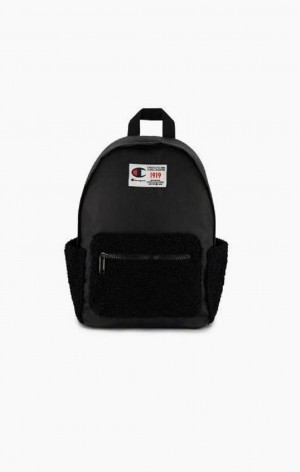 Champion 1919 Logo Teddy Backpack Men's Bags Black | YPSIL-1259