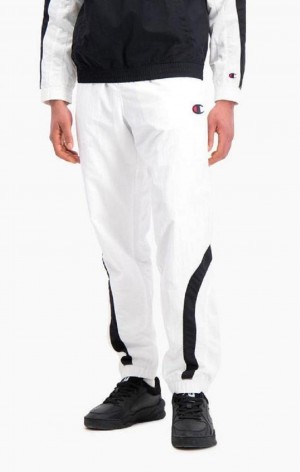 Champion Colour Block And Stripe Cuffed Track Pants Men's Tracksuits White | NLAPJ-3178