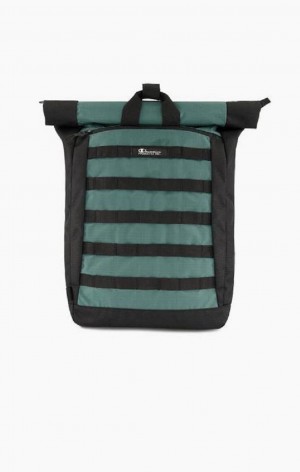 Champion Jacquard Logo Ripstop Coated Backpack Women's Bags Black | NUBCT-5217