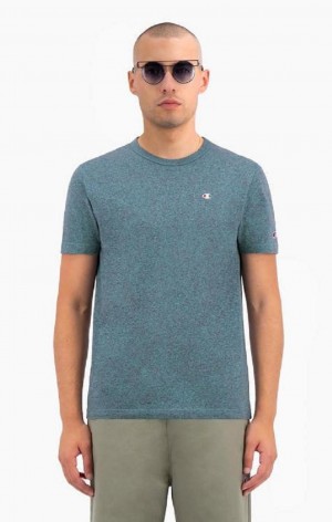 Champion Jaspé Crew Neck T-Shirt Men's T Shirts Turquoise | QTYRJ-8904