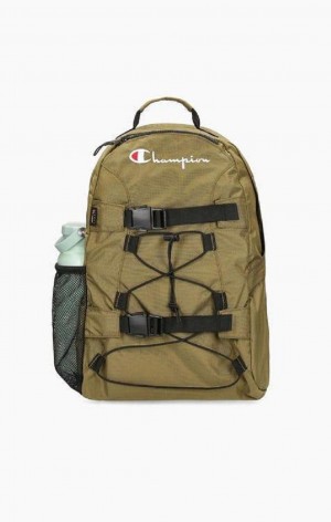 Champion Lace-Up Buckle Front Backpack Women's Bags Olive Green | LKBEU-2796