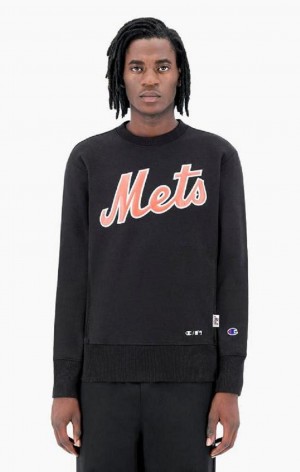 Champion New York MLB Sweatshirt Men's Sweatshirts Black | LAKFP-0478