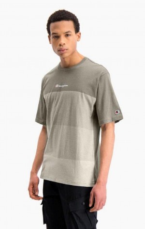 Champion Ombré Panelled T-Shirt Men's T Shirts Green | NWLJR-5407