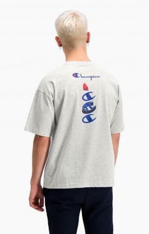 Champion Products Inc. Logo T-Shirt Men's T Shirts Light Grey | TDXRP-7496