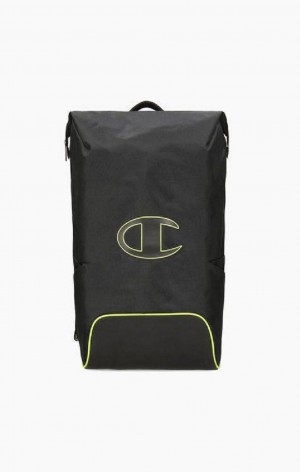 Champion Roll Top Neon Outline C Logo Backpack Men's Bags Black | EDKPN-3587