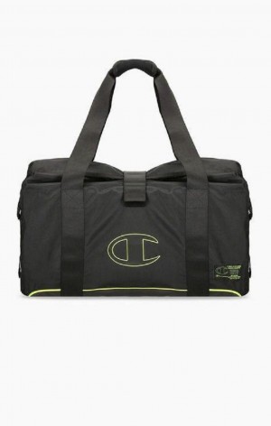 Champion Roll Top Neon Outline C Logo Duffle Bag Men's Bags Black | SVECT-1890