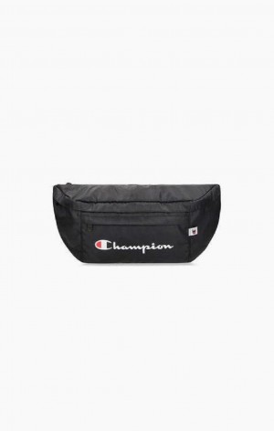 Champion Script Logo Zip Belt Bag Women's Bags Black | EAZLN-3165