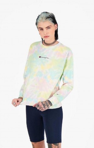 Champion Tie Dye Digital Print Sweatshirt Women's Sweatshirts Coral | EFZNL-6457