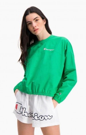 Champion Water Repellent Script Logo Track Sweatshirt Women's Sweatshirts Light Green | TFIRJ-3785