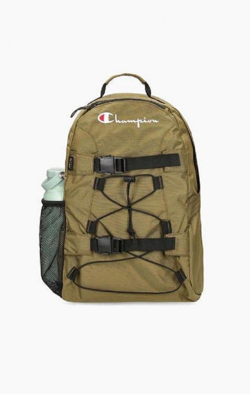 Champion Lace-Up Buckle Front Backpack Men\'s Bags Olive Green | SDPXW-7369