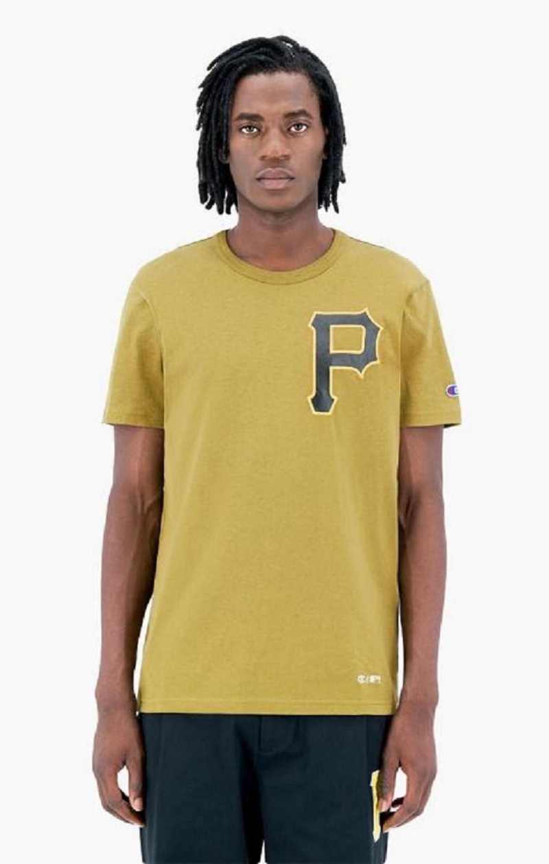 Champion Pittsburgh MLB T-Shirt Men\'s T Shirts Olive Green | YVGRO-8074