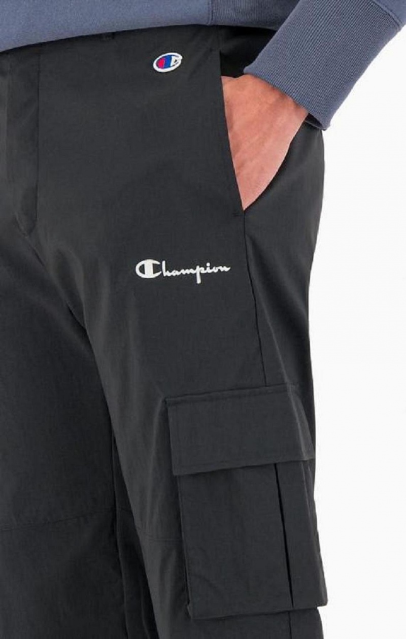 Champion Reflective Logo Cargo Pants Men's Joggers Black | EFXMA-7481