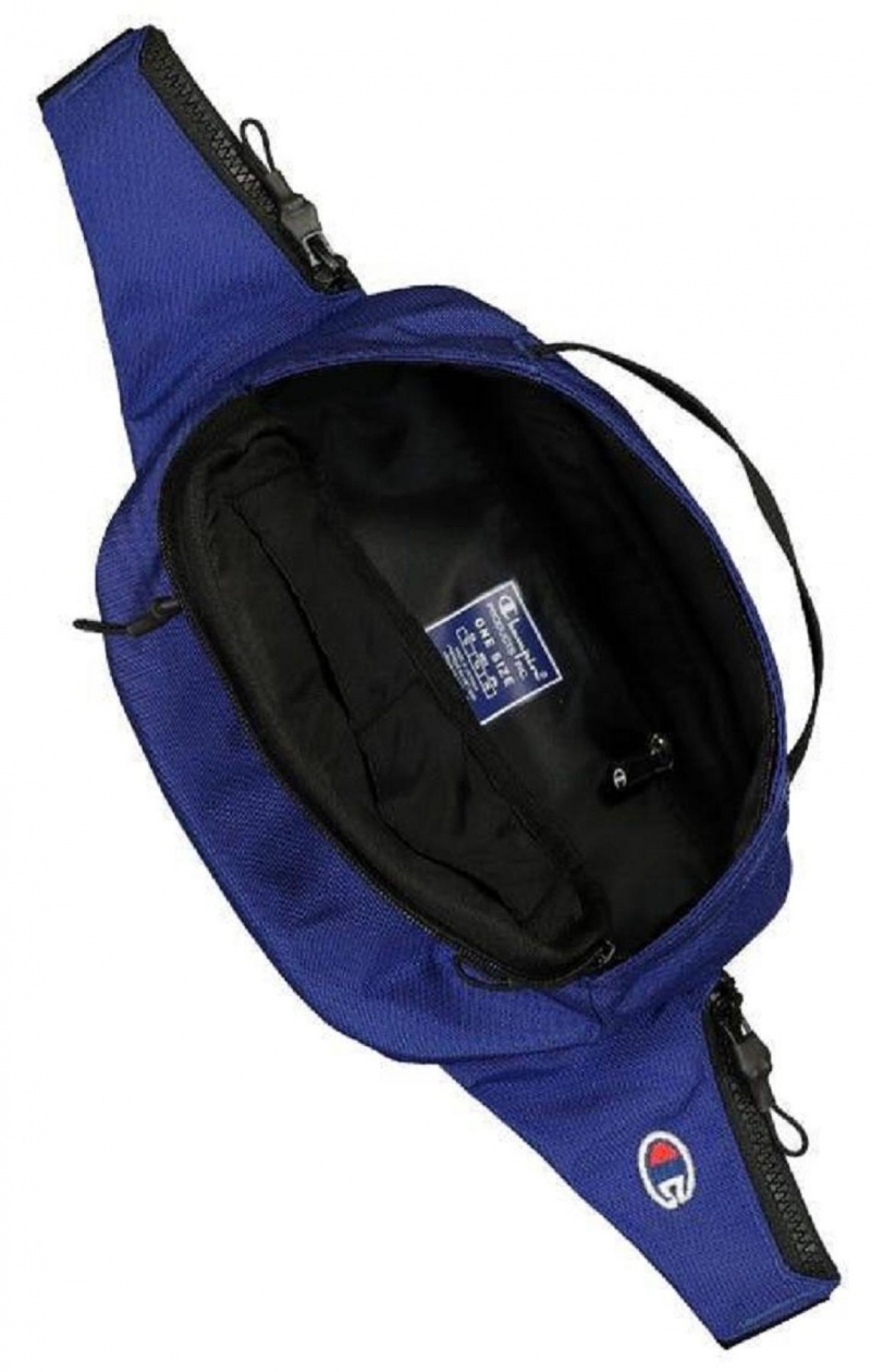 Champion Script Logo Zip Belt Bag Women's Bags Blue | ZXOSL-9482