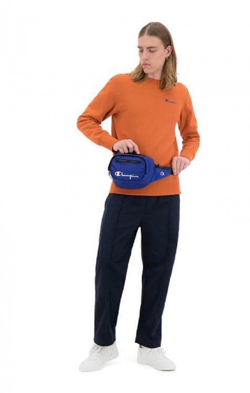 Champion Script Logo Zip Belt Bag Women's Bags Blue | ZXOSL-9482